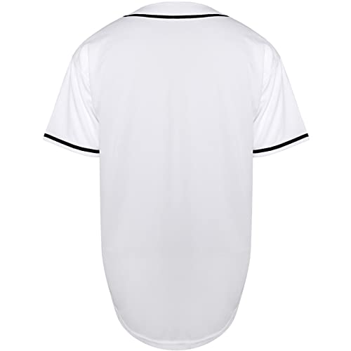 Plain Button Down Blank Baseball Jersey Short Sleeve Hipster Hip Hop T Shirts