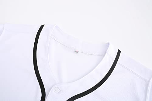 21m9wLYnMqL.jpg Mens Button Down Plain Baseball Jersey, Blank Softball Team Uniform, Hip Hop Hipster Short Sleeve Active Shirts