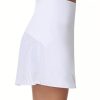 21zkULAvyL.jpg Women's High Waisted Tennis Skirts Crossover Hemline Back Pleated Golf Skorts with Inner Shorts