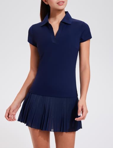 31-U7mROabL.jpg Tennis Skirt Set for Women Two Piece Golf Outfits High Waisted Pleated Athletic Skirt Outfits with Pockets
