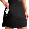 310Wcje6WBL.jpg 18" Golf Skirts for Women Zipper Pockets Knee Length Skort with Shorts Underneath High Waist Tennis Pickleball