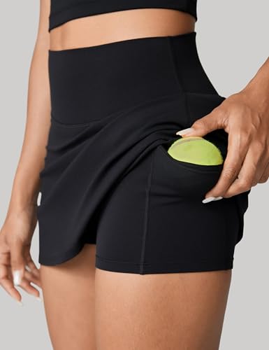 315lCuyMKL.jpg Hugcurve Tennis Skirts for Women with Inner Pockets High Waisted Athletic Skorts for Running Golf Workout Sports