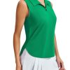 316C6BUjNQL.jpg Women Golf Shirts Sleeveless UPF 50+ Tennis Polo V-Neck Quick Dry Athletic T Shirt 1/4 Zip Collar Workout Tank Top