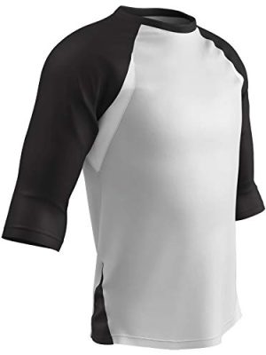 Three-Quarter Raglan Sleeve Lightweight Polyester Baseball Shirt with Mesh Side Inserts