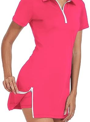 Womens Two Piece Tennis Golf Dress Active Athletic Exercise Sports Wear Dresses for Women with Pocket Separate Shorts