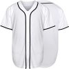 Plain Button Down Blank Baseball Jersey Short Sleeve Hipster Hip Hop T Shirts