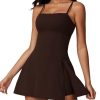 31A21GEAG1L.jpg Womens Square Neck Tennis Dress with Shorts Spaghetti Strap Backless Workout Side Slit Athletic Golf Dresses