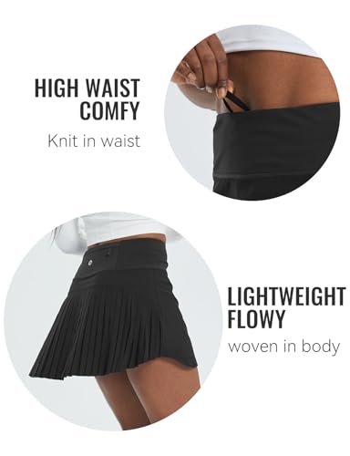 Women's Pleated Tennis Skirt Golf Skorts for Woman High Waisted Lightweight Athletic Shorts Pockets