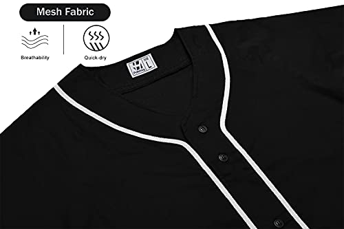31DDQY4gUjS.jpg Black Custom Baseball Jersey for Men Full Button Mesh Embroidered Team Name & Numbers S-8XL