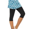 Skirted Leggings for Women Tennis Golf Skorts Capris Gym Yoga Legging with Skirts