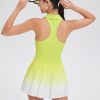 Women Two Piece Tennis Skirt Set Pleated Golf Pickleball Outfits Athleisure Skort Sets with Pockets