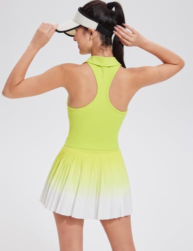 Women Two Piece Tennis Skirt Set Pleated Golf Pickleball Outfits Athleisure Skort Sets with Pockets