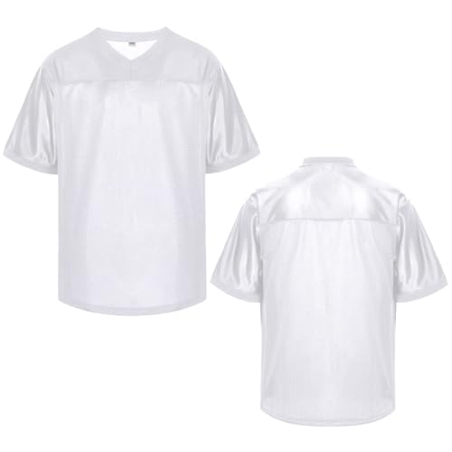 31EiqE6YiDL.jpg Blank Football Jersey,Mesh Practice Plain Football Shirt 90s Hip Hop Retro Active Unisex Workout Dry-Fit Soccer Sports Tee