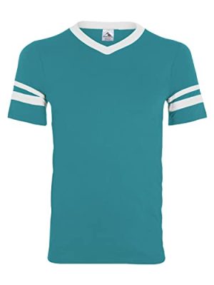 Men's X-Large Sleeve Stripe Jersey, Teal/White