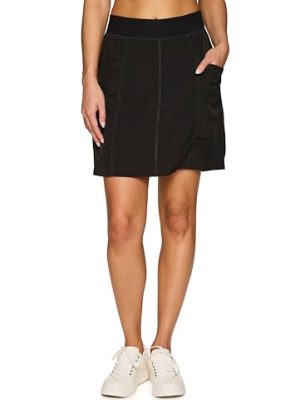 Active Fashion Skort for Women, Long Length Golf/Pickleball Skort with Flat-Front Waistband, Plus Sizes