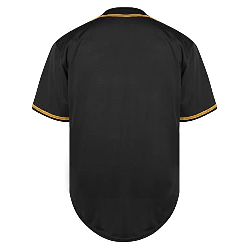 31Ijqfx4oKL.jpg Blank Jersey Plain Hipster Hip Hop for Men Button-Down Baseball Jersey Short Sleeve Shirt