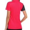 31Jfc3SVSL.jpg Women's Golf Polo Shirts Short Sleeve Moisture Wicking Tennis Athletic Shirt with 3 Button