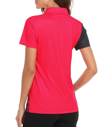 31Jfc3SVSL.jpg Women's Golf Polo Shirts Short Sleeve Moisture Wicking Tennis Athletic Shirt with 3 Button