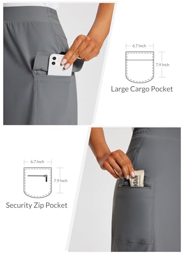 Women's Skorts Skirts Hiking Cargo Skorts Pockets 19" Knee Length Long Athletic Quick Dry Skirts UPF 50