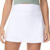 31KOZkI9ToL.jpg Women's High Waisted Tennis Skirts Crossover Hemline Back Pleated Golf Skorts with Inner Shorts