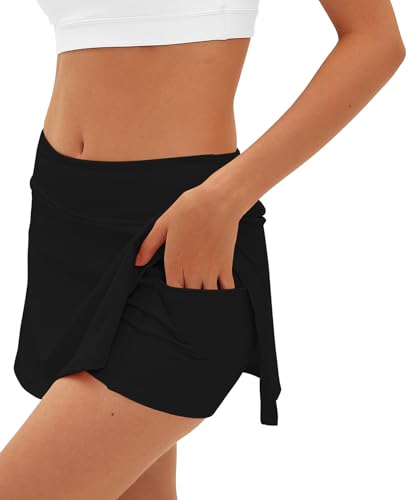 31NO7LREbL.jpg Womens Tennis Skirt with Pockets Shorts High Waisted Side Slit Skort Workout Golf Skirt Athletic Skorts