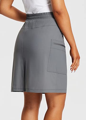 Women's Skorts Skirts Hiking Cargo Skorts Pockets 19" Knee Length Long Athletic Quick Dry Skirts UPF 50