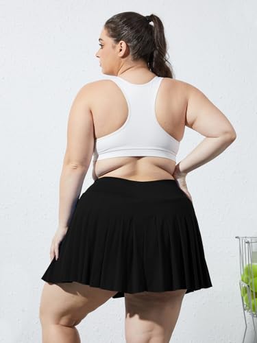 31QHeLOyML.jpg Women's Plus Size Pleated Tennis Skirt- Girls High Waist Athletic Golf Skirts with Shorts