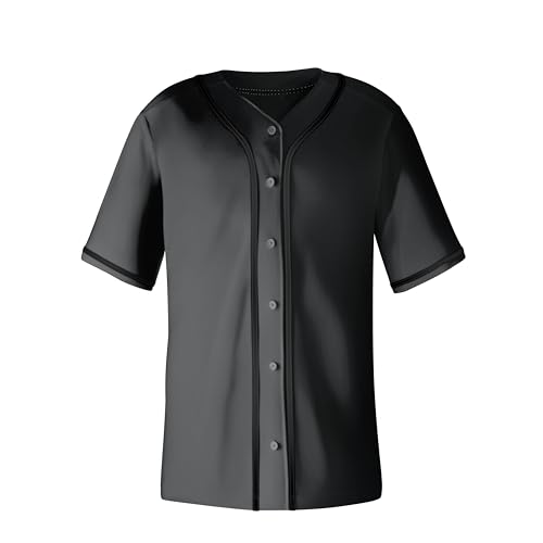 31RIlQbx24L.jpg Blank Baseball Jerseys for Men Shirts Short Sleeve Hip Hop Sports Casual Button Down Uniforms Hip Pop