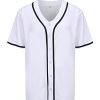 31RYdEb8ndL.jpg Mens Button Down Plain Baseball Jersey, Blank Softball Team Uniform, Hip Hop Hipster Short Sleeve Active Shirts