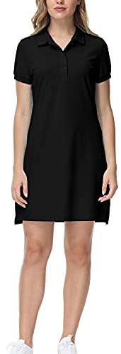 31SkxC17IS.jpg Women's Golf Tennis Dress Sports Polo Dress Short Sleeve Quick Dry Casual Workwear Button