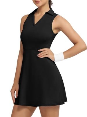 Tennis Dress for Women,Golf Dresses with Built in Shorts with 4 Pockets for Sleeveless Athletic Workout Dress