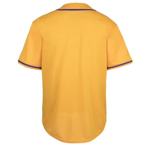 Blank Baseball Jersey Shirt for Men Mesh Plain Casual Short Sleeves Button Down T-Shirt