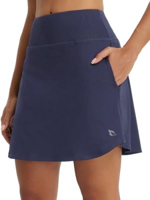 31WXRsnty0L.jpg Women's 18" Tennis Skorts Skirts Knee Length with Liner Shorts High Waisted Golf Pickleball Athletic with Pockets