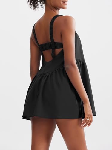 31YNj9Jo2NL.jpg Women Tennis Dress with Built in Shorts and Bra Sleeveless Casual Backless Golf Dress Athletic Dress with Pockets