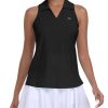 Women's Golf Shirts Sleeveless Tennis Tank Tops Racerback Polo V Neck Collared Quick Dry Athletic Tanks