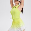 Women Two Piece Tennis Skirt Set Pleated Golf Pickleball Outfits Athleisure Skort Sets with Pockets
