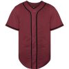 31a8llPKQGL.jpg Blank Baseball Jersey, Short Sleeve Plain Jersey Shirt Sports Hip Hop for Men Women(X-Large, Claret)