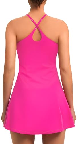 31bUG9Q5baL.jpg Womens Easy Pee Tennis Dress with Built in Shorts and Pockets - Workout Athletic Golf Dresses