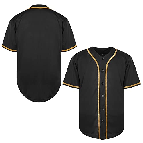 31bqUZCiEsL.jpg Blank Jersey Plain Hipster Hip Hop for Men Button-Down Baseball Jersey Short Sleeve Shirt