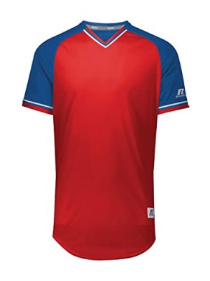 Men's Classic V-Neck Baseball Jersey: Vintage Appeal, with Dri-Power Moisture-Wicking
