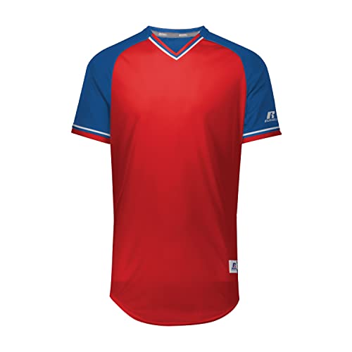 31dDSH-5XAL.jpg Men's Classic V-Neck Baseball Jersey: Vintage Appeal, with Dri-Power Moisture-Wicking