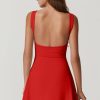 31drd9BurL.jpg Womens Open Back Tennis Dress Sleeveless Built in Shorts Golf Athletic Dress with Pockets
