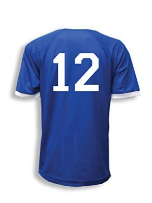Reversible sports jersey, personalized with player number on both back sides
