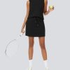 31jJ9foKGbL.jpg Two Piece Skirt Set for Women Sweatsuits Tennis Outfits Casual Mock Neck Sleeveless Top Elastic Short Skorts
