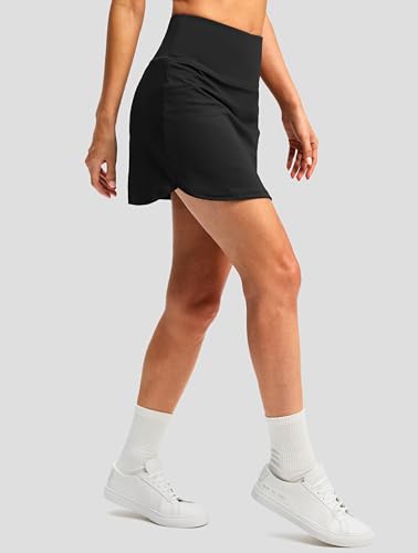 Skorts for Woman Golf Skirt High Waisted with 2 Inner Pockets Built-in Shorts Stretchy for Tennis Summer Casual