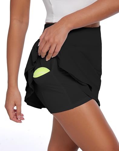 31khQMh0FQL.jpg Womens Tennis Skirt 16" Skorts for Woman Dressy Casual High Waisted Golf Athletic Ruffle Skirts with Pockets