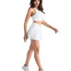 Women Tennis Golf Skirt with Pockets - High Waisted Crossover Golf Pleated Athletic Workout Dress Running Skort