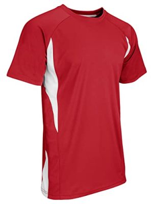 Boys' Top Spin Lightweight Youth Baseball Jersey, Scarlet, White, Small