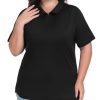 31nqpKpr-GL.jpg Plus Size Golf Polo Shirts for Women Zip Up Short Sleeve Collared Tennis Workout Tops Sport Athletic Activewear XL-5XL
