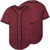 31rysRh0BfL.jpg Blank Baseball Jersey, Short Sleeve Plain Jersey Shirt Sports Hip Hop for Men Women(X-Large, Claret)